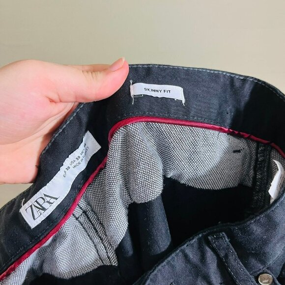 Zara The Skinny Fit Jeans in Deep Black SZ 30 Cotton - Picture 9 of 10